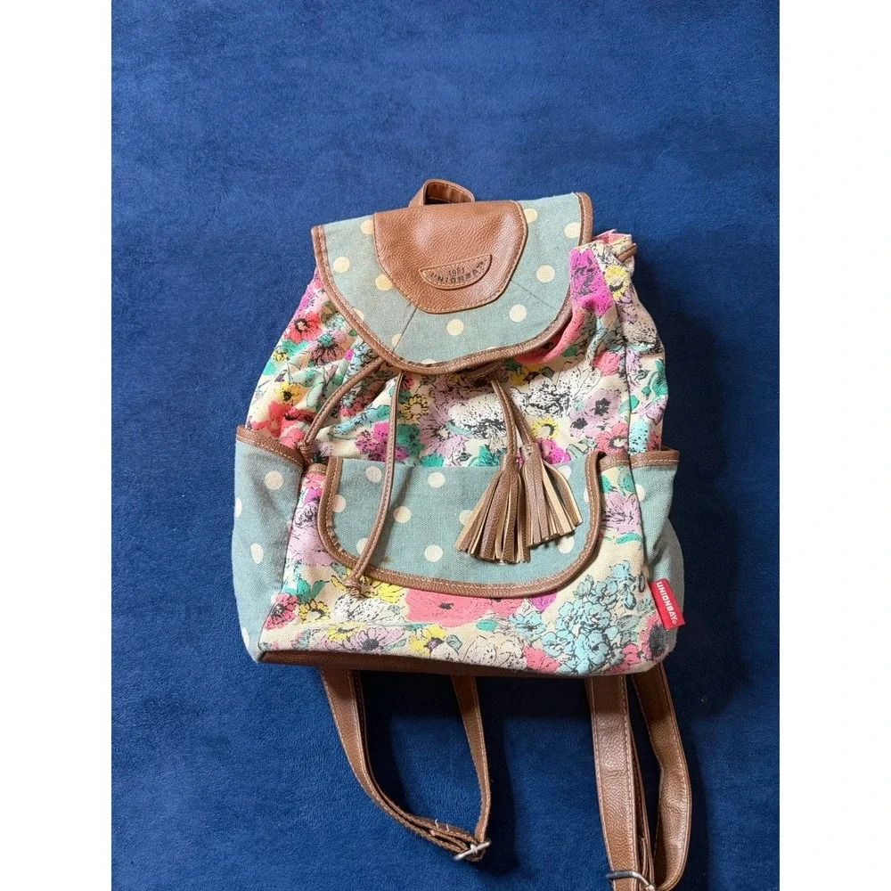 Union Bay Floral Leather & Canvas Mini Backpack Womens Multicolor